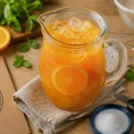 Cocktail facile et pas cher : punch orange-citron, glaçons et menthe