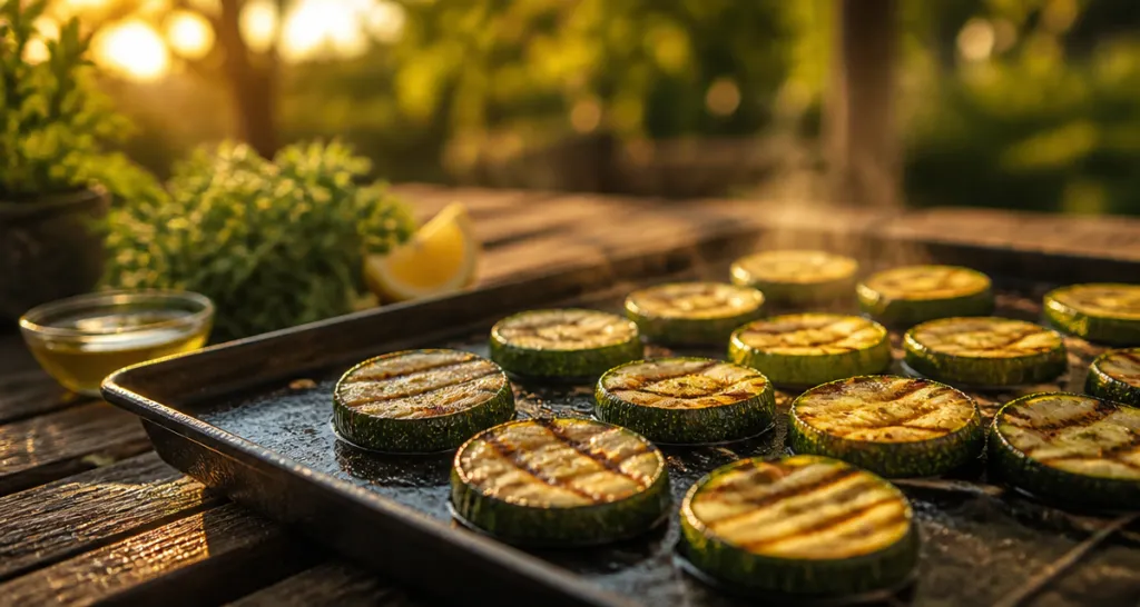courgette a la plancha sur plancha fumante
