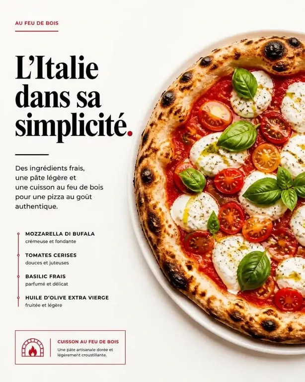 Pizza maison avec garniture fraîche et équilibrée