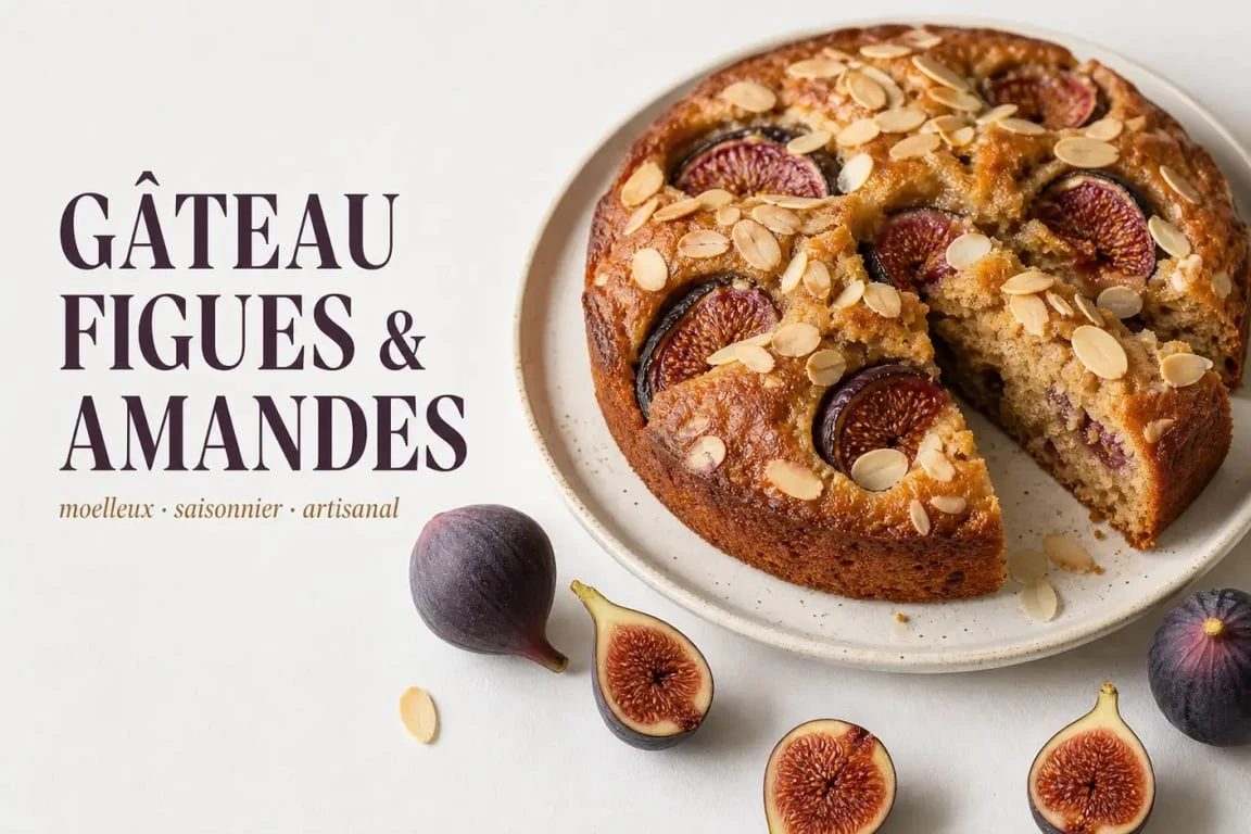 Gâteau moelleux aux figues fraîches et amandes, un dessert gourmand et de saison