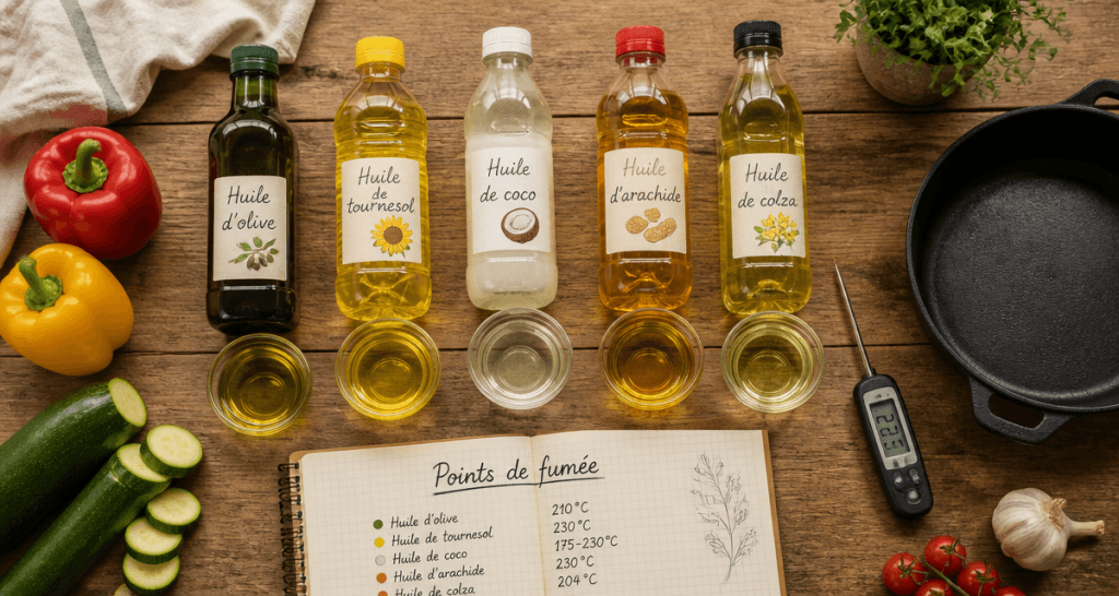 quelle huile pour la cuisson huiles et points de fumée