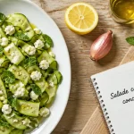 Salade courgette concombre fraîche avec feta et menthe