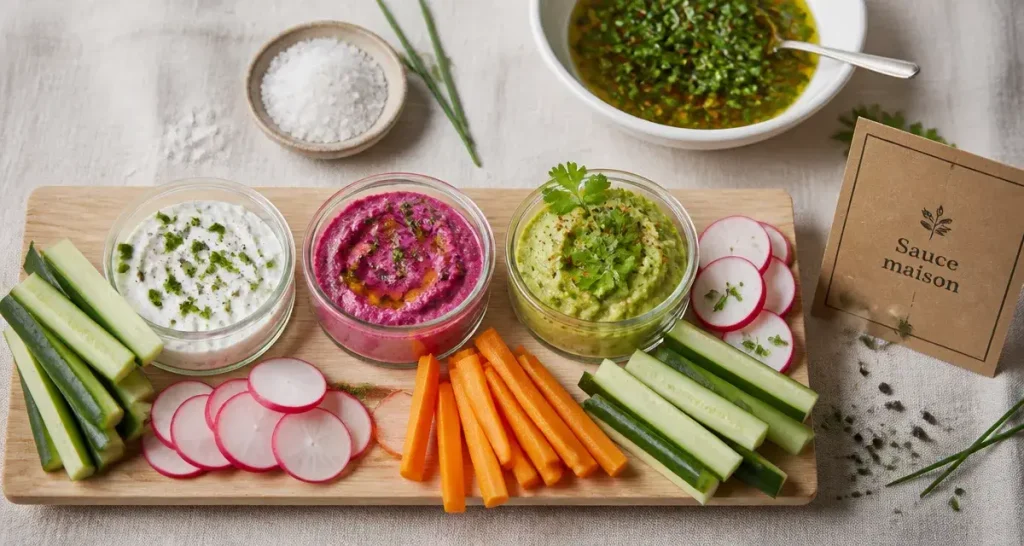 Sauce crudité pour apéro : trois dips onctueux pour crudités