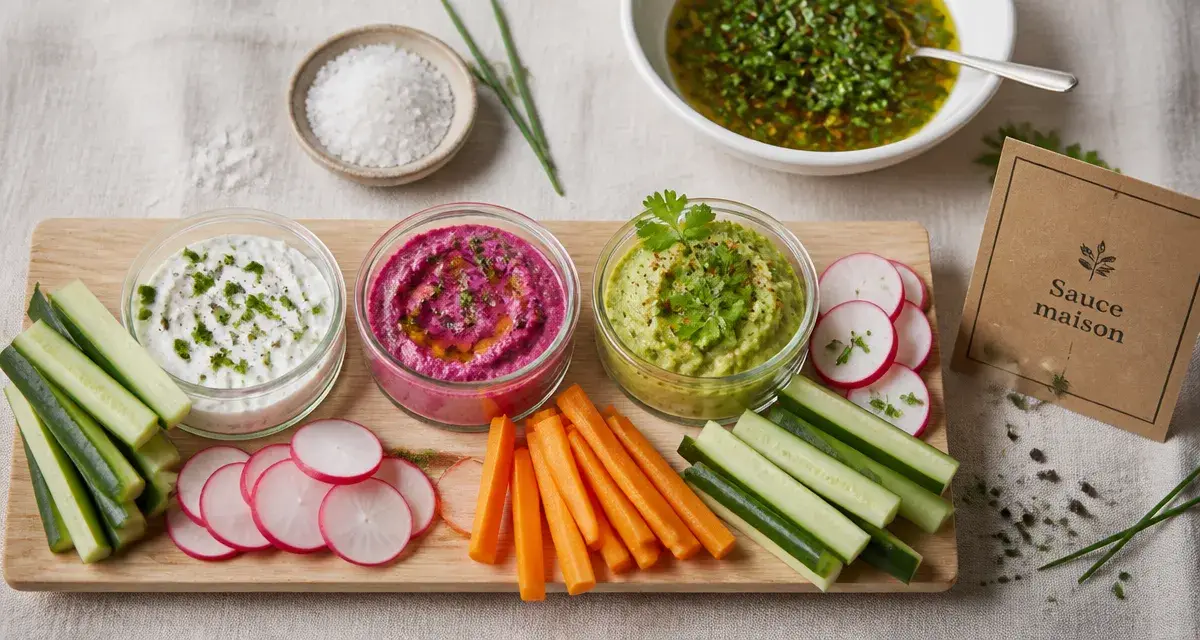 Sauce crudité pour apéro : trois dips onctueux pour crudités