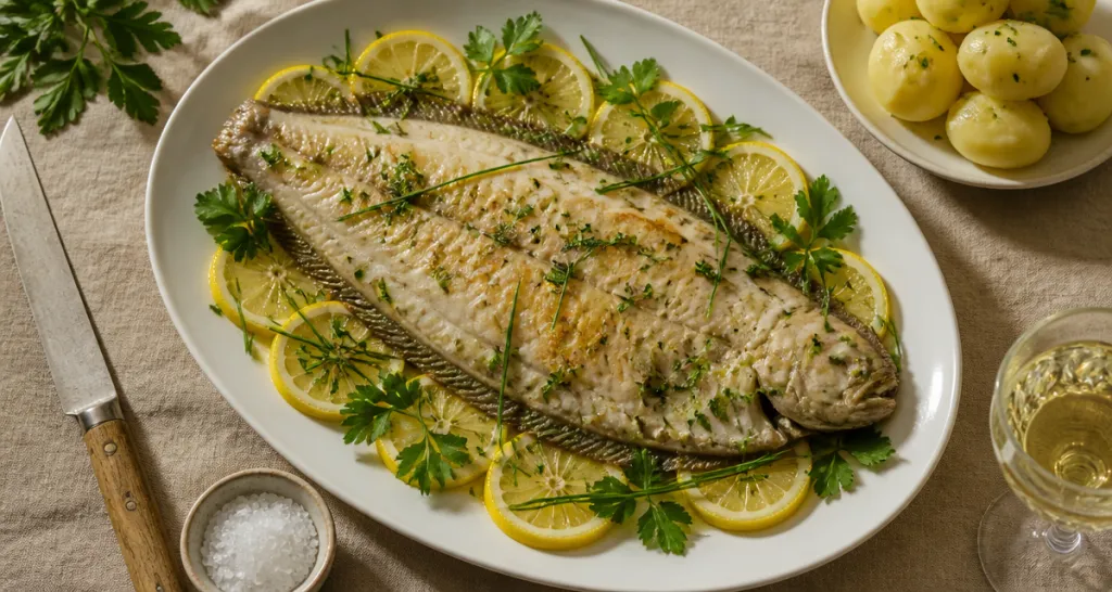 Sole au four entière avec citron et herbes