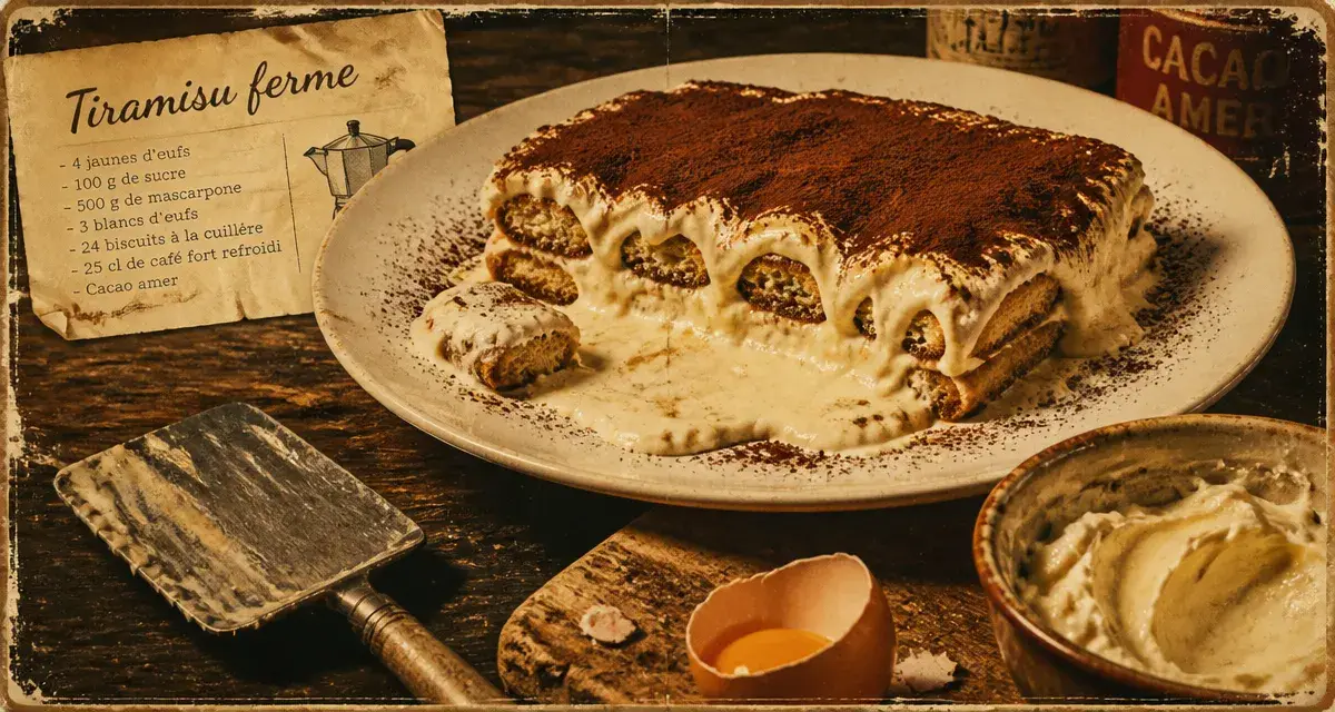 Tiramisu trop liquide : mousse ferme, crème étalée