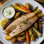 truite accompagnement légumes racines rôtis