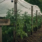 Abri tomates fait maison en structure ouverte, 20 cm de pente