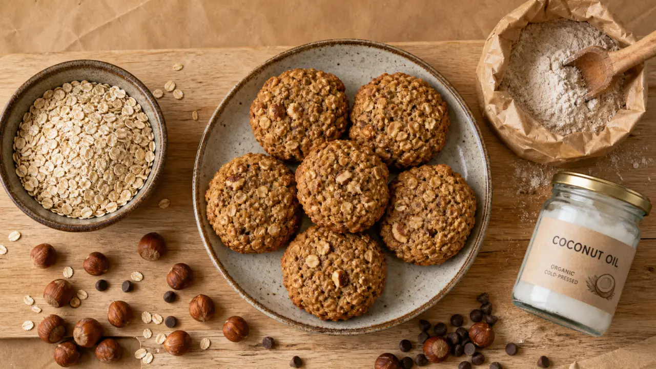 biscuit dejeuner fait maison aux flocons d’avoine et noisettes