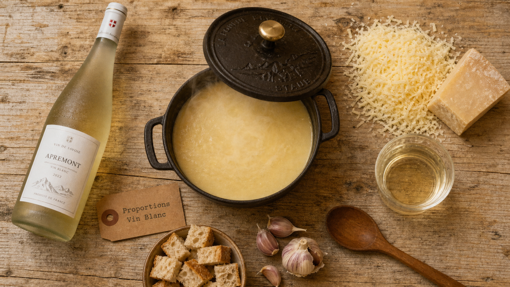 400 à 500 ml de vin blanc pour 1 kg de fondue