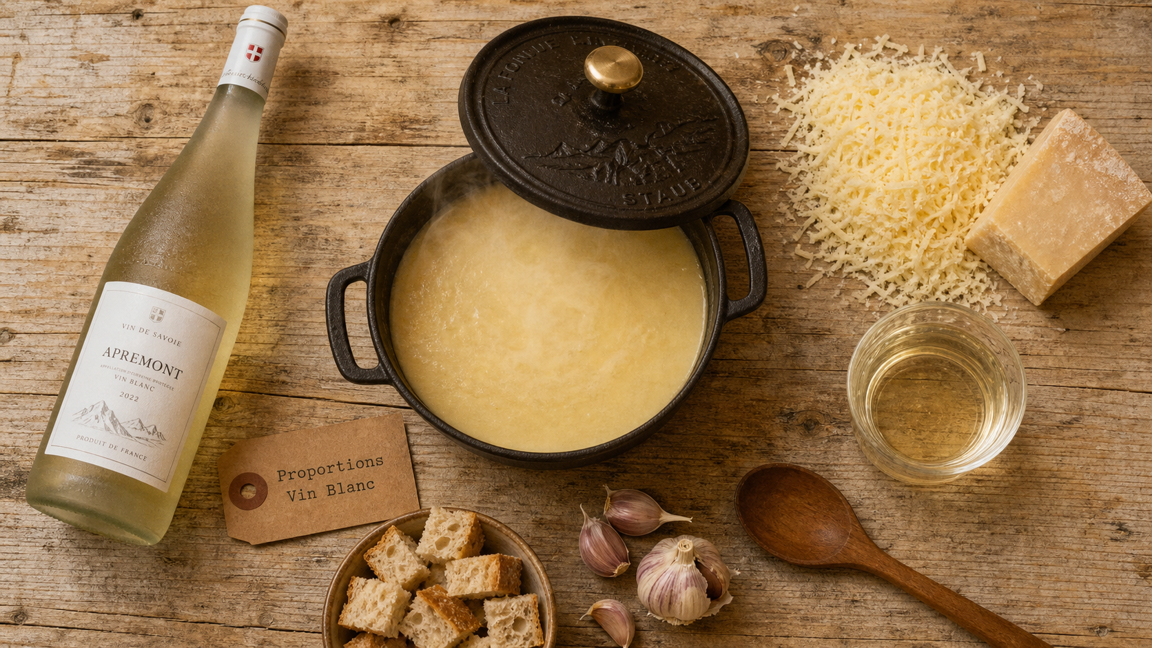 400 à 500 ml de vin blanc pour 1 kg de fondue