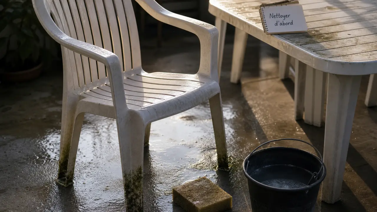 Comment raviver un salon de jardin en plastique vert avec vinaigre blanc et cristaux de soude