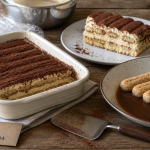 Gâteau aux boudoirs sans cuisson, tranches et cacao, 4 heures au frais