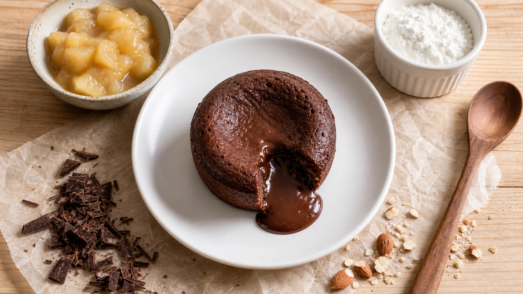 Gâteaux sans farine et sans oeuf au chocolat moelleux