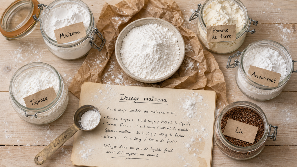 Par quoi remplacer la maizena : amidon, fécule et alternatives