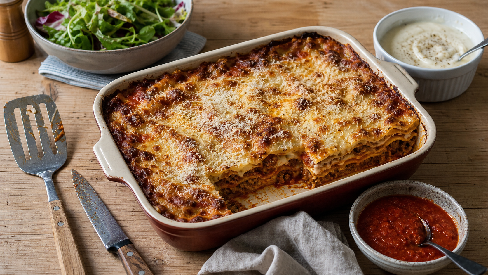 Recette 10 personnes : lasagnes familiales, lasagne au four