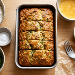 Recette salé : cake salé facile en moule, vue de dessus