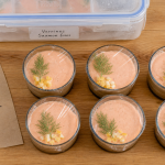 Verrine apéro à congeler réussie, prête au congélateur