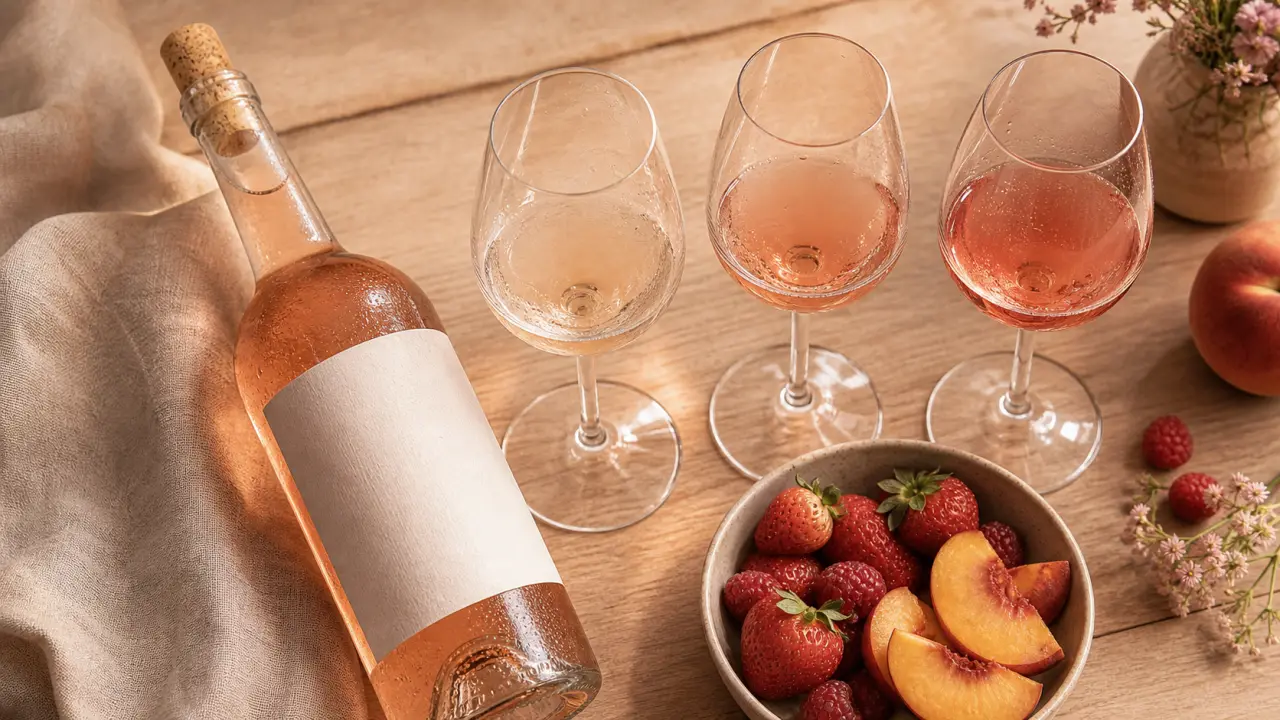 Vin rosé surcé : verres rosé sec, moelleux, doux