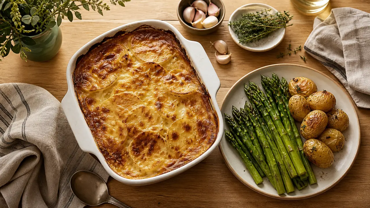 Accompagnement gigot : gratin dauphinois et légumes de saison