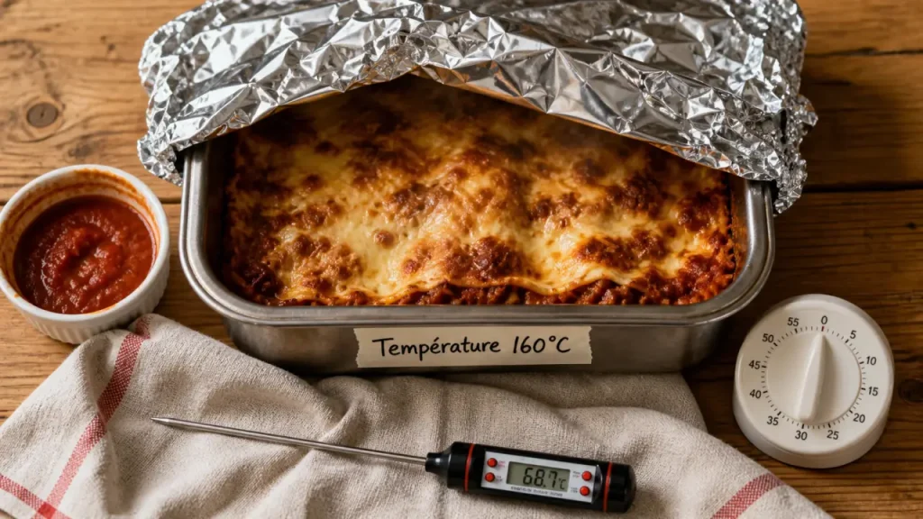 Chauffer un plat au four sans le dessécher, entre 140°C et 180°C