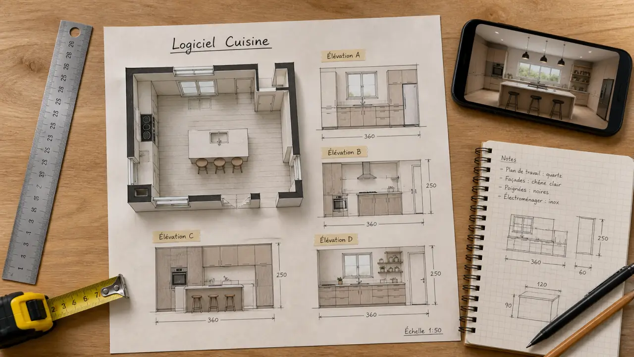 Conception cuisine logiciel 3D : maquette et outils