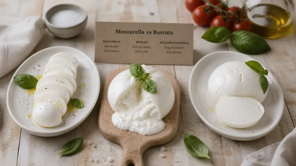 Mozzarella ou burrata : la différence se joue au lait, à la texture et à la cuisson