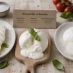 Différence entre mozzarella et burrata : texture et cuisson, mozzarella vs burrata