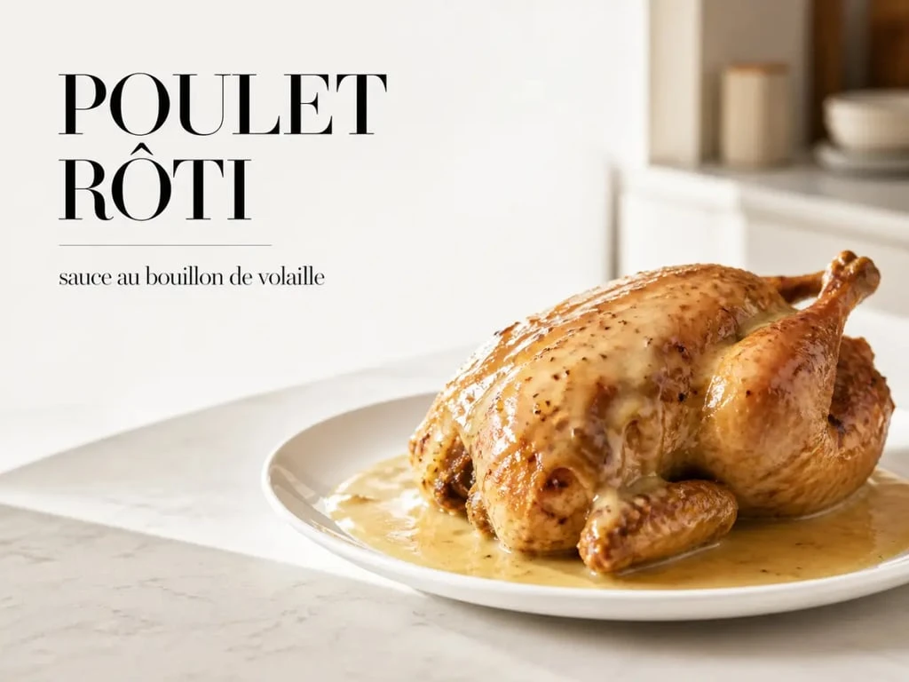 Sauce accompagnement pour poulet onctueuse servie sur poulet rôti, photo culinaire appétissante