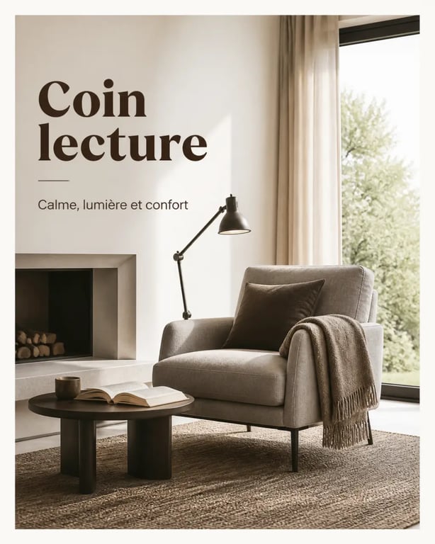 Comment aménager un coin lecture cosy dans son salon près d’une fenêtre avec fauteuil, lampe et tapis chaleureux