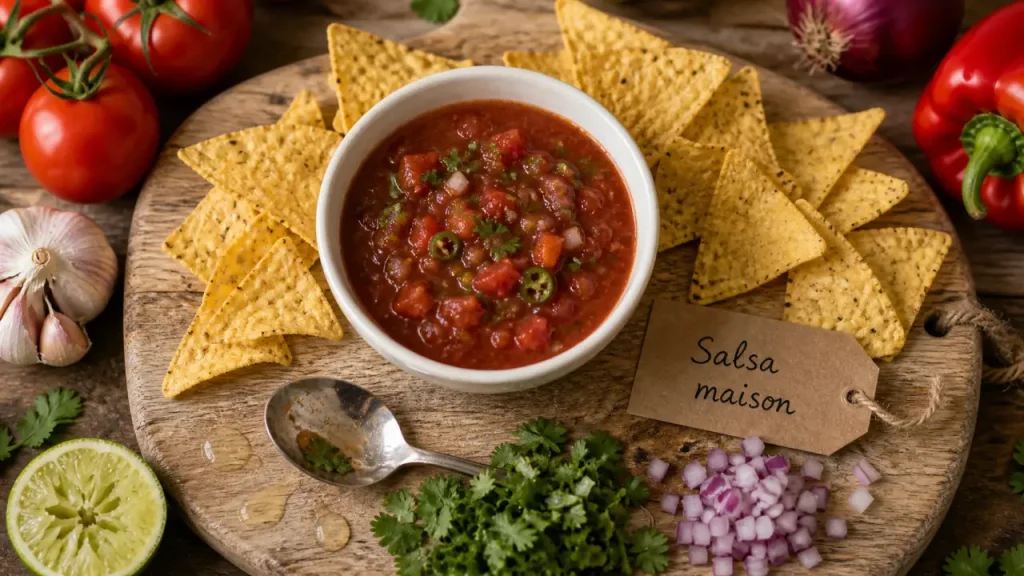 Sauce salsa maison : 30 minutes, piment dosé et texture parfaite pour tacos