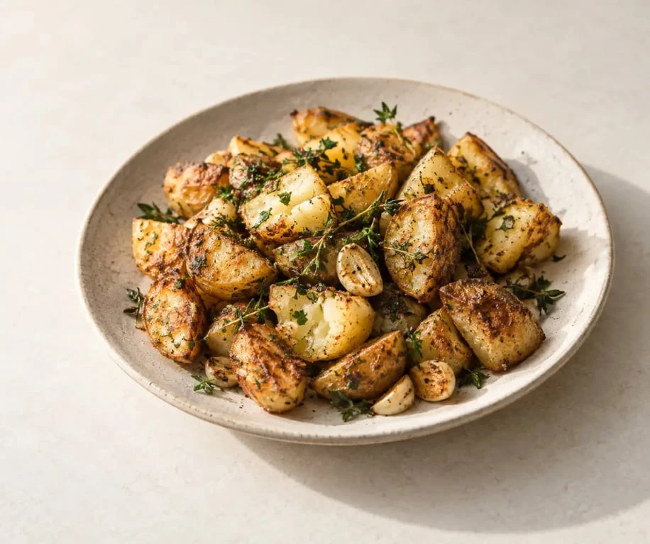 Recette pommes de terre sautées dorées à l'ail, au thym et au persil