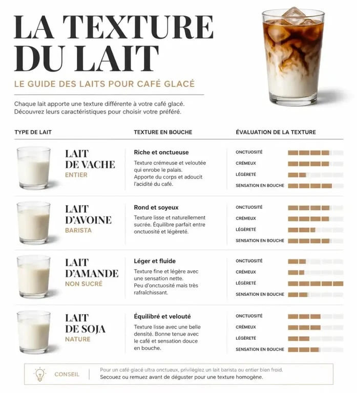 Comparatif des types de lait pour réussir sa recette café glacé