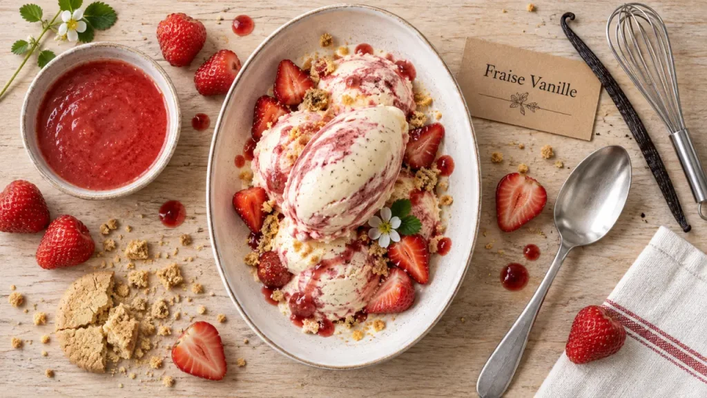 Glace fraise vanille : une texture onctueuse avec ou sans sorbetière