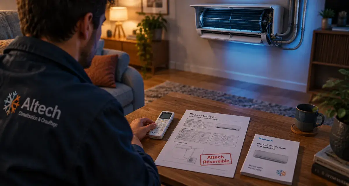 Technicien avec fiche Altech climatisation, coût installé plutôt que prix d’appel