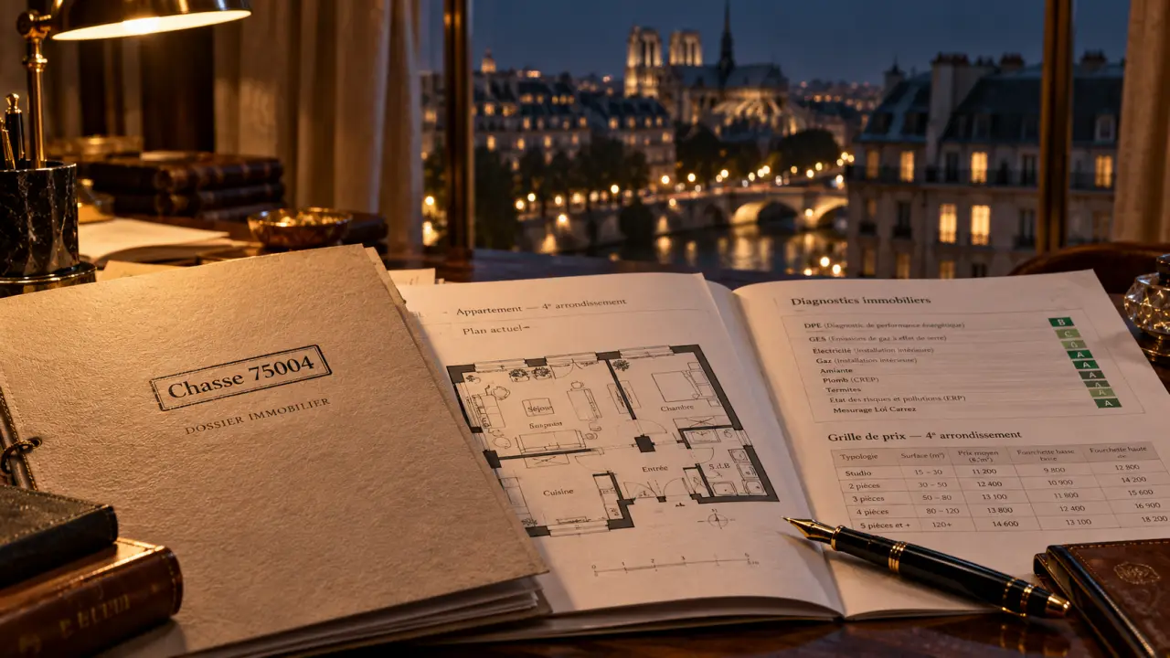 Chasseur immobilier paris 4 : dossier et grille de prix au-dessus de 13 000 €