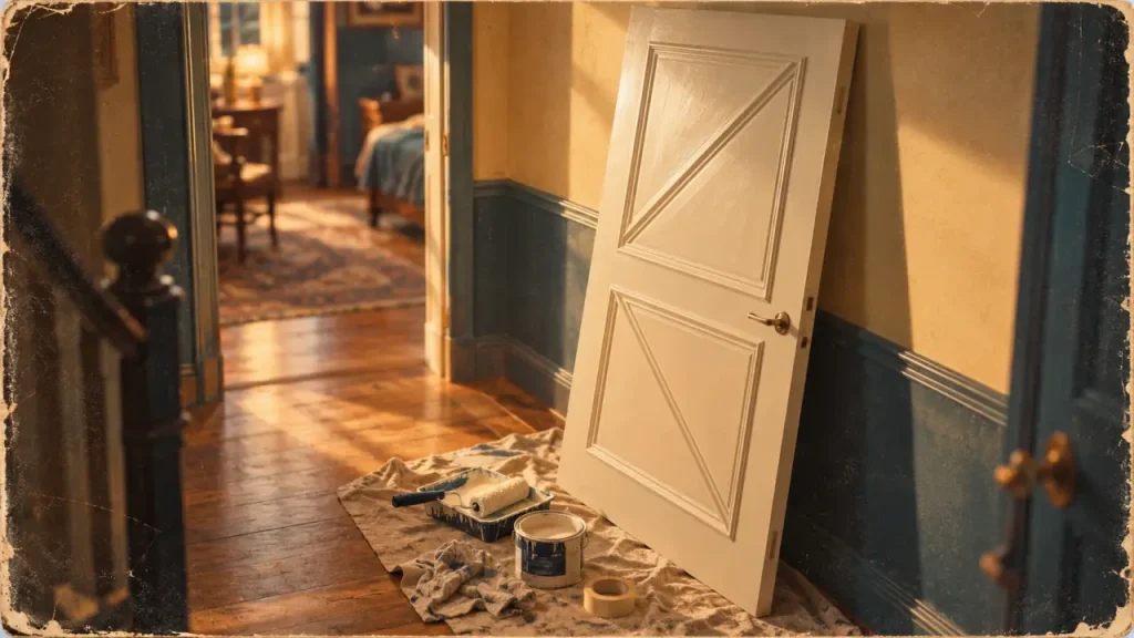 Décoration pour porte intérieure : du relief avec des moulures, du caractère sans remplacement