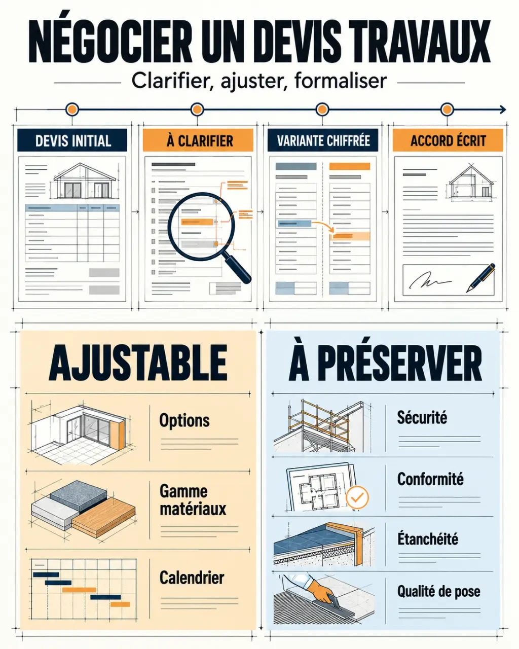 Négocier un devis travaux en distinguant les postes ajustables des éléments essentiels