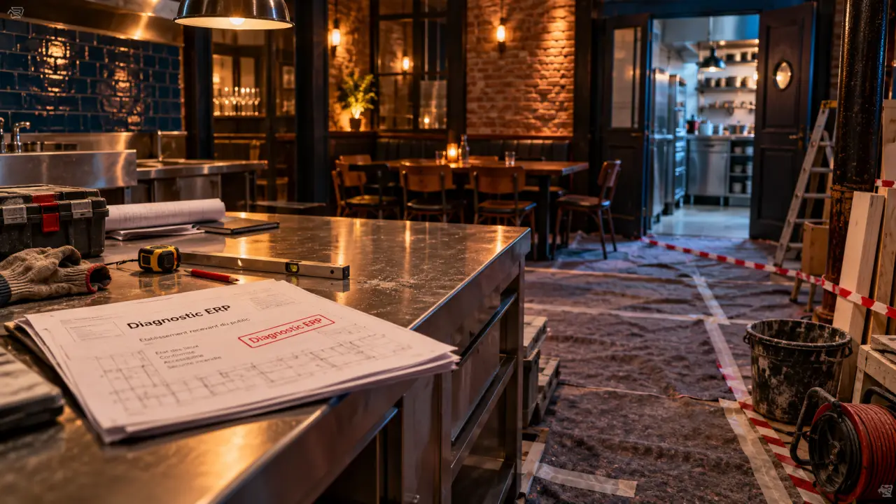 Rénovation restaurant 49 à Angers : salle en chantier